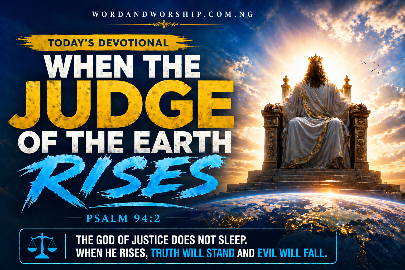 When the Judge of the Earth Rises